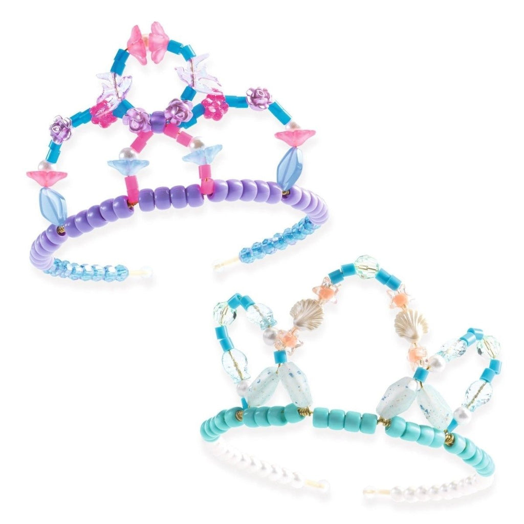 Djeco Schmuck Bastelset Tiaras Blau – Perlen Set ab 6 Jahren
