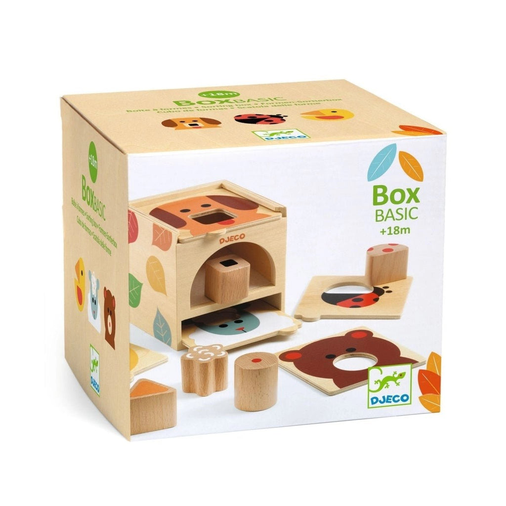 BoxBasic Djeco Formenbox mit 5 Einsätzen und Holzformen
