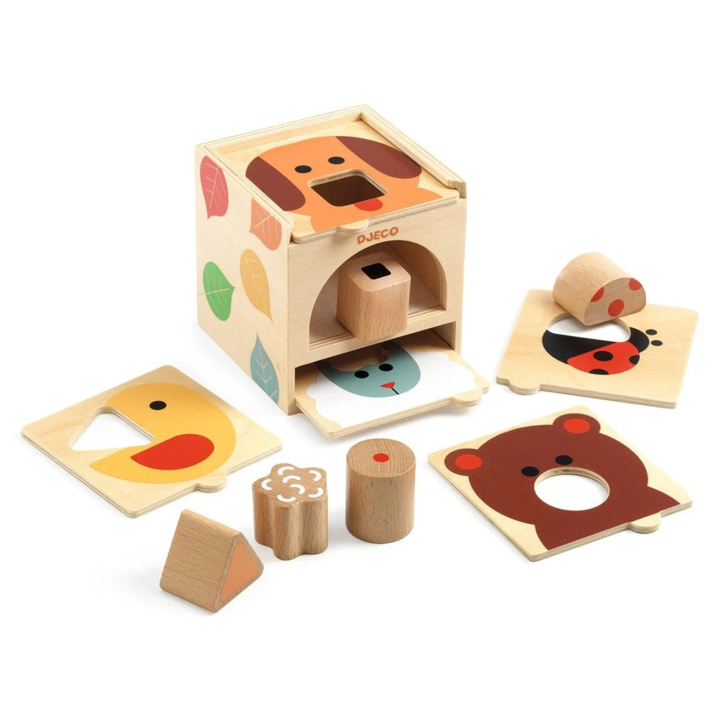 Djeco BoxBasic Steckspiel aus Holz für Kinder ab 18 Monaten
