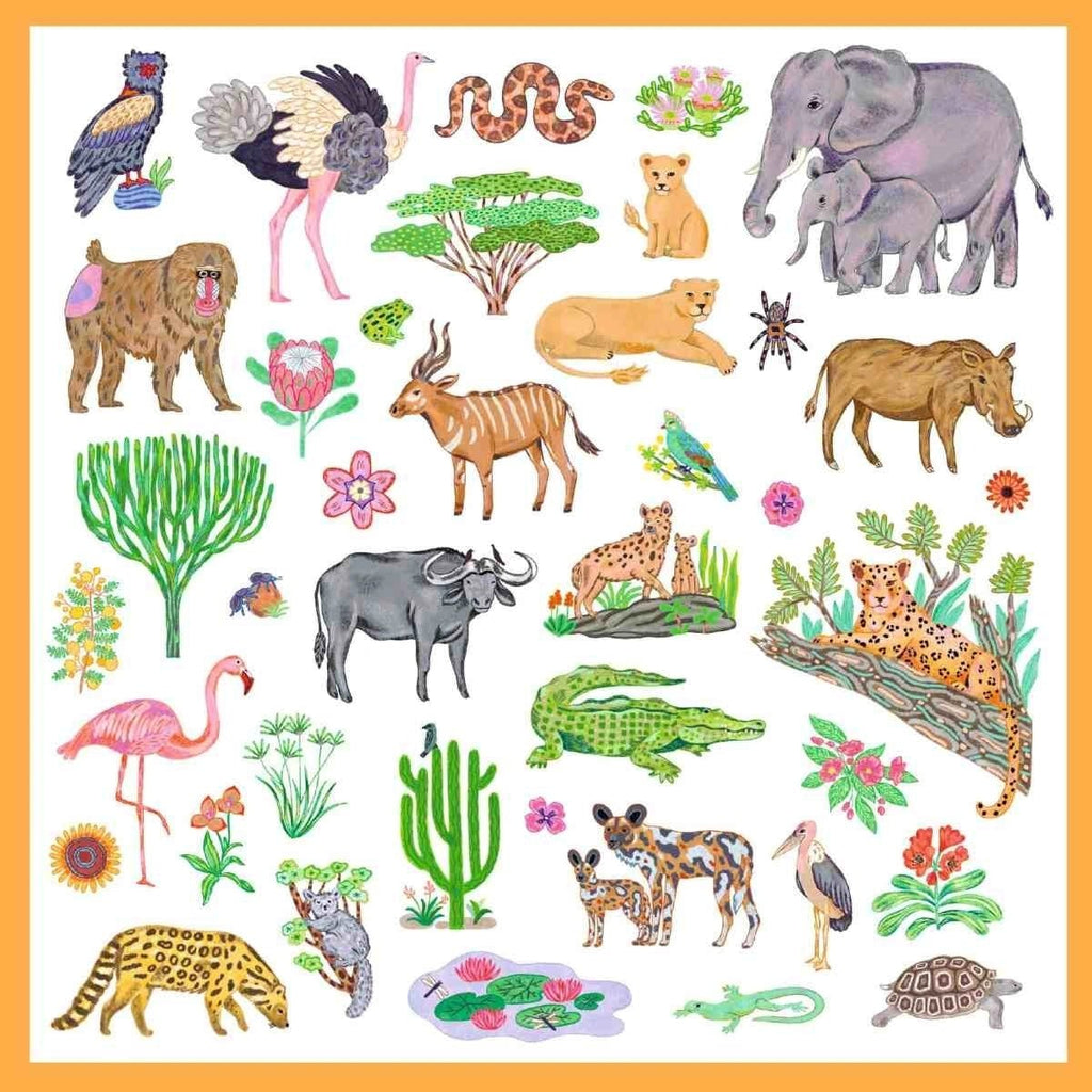 Djeco Sticker Kenia – Aufkleber für Kinder mit exotischen Tieren
