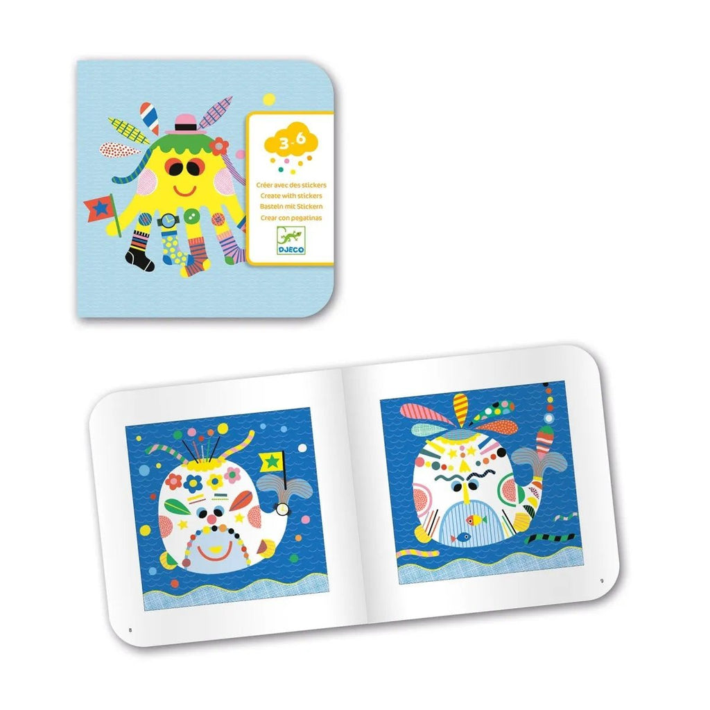 Kreatives Sticker Set Meerestiere – Djeco Aufkleber für Kinder
