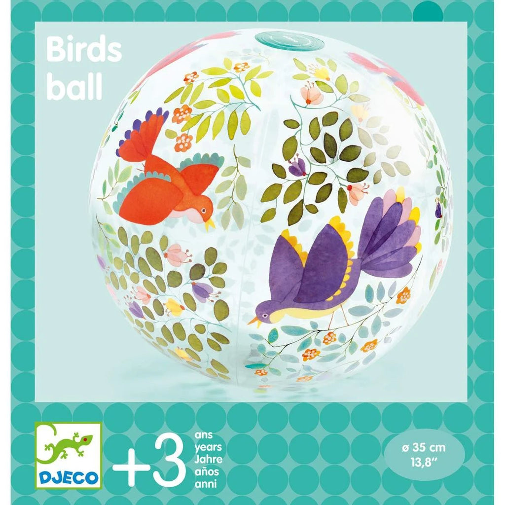 Verpackung Djeco Ball Vögel auf weißem Hintergrund
