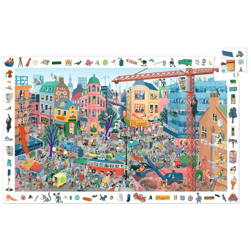 Djeco Wimmelpuzzle Stadt – 200-teiliges Suchpuzzle ab 6 Jahren
