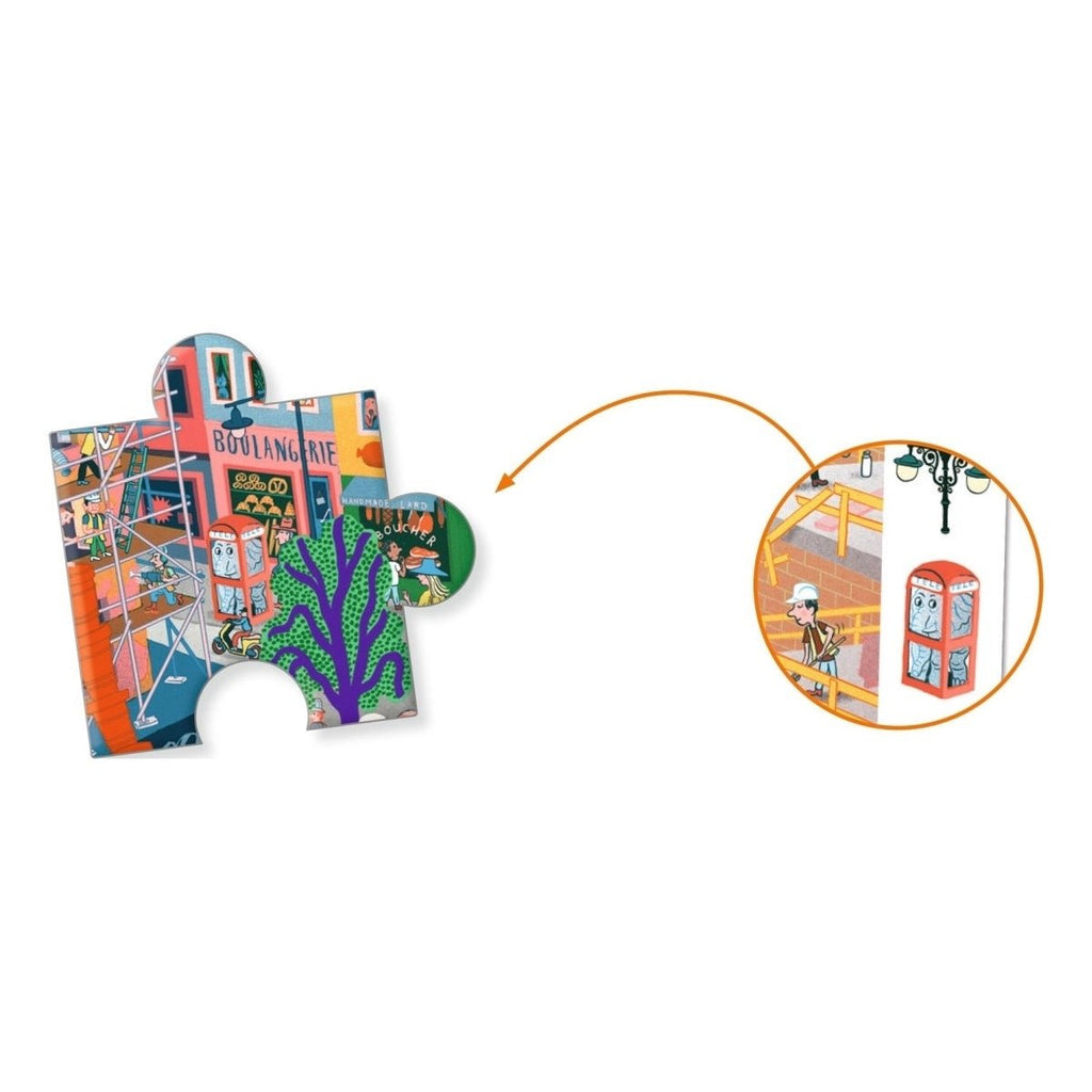 Kinderpuzzle Djeco Stadt – Tiere in der Stadt entdecken
