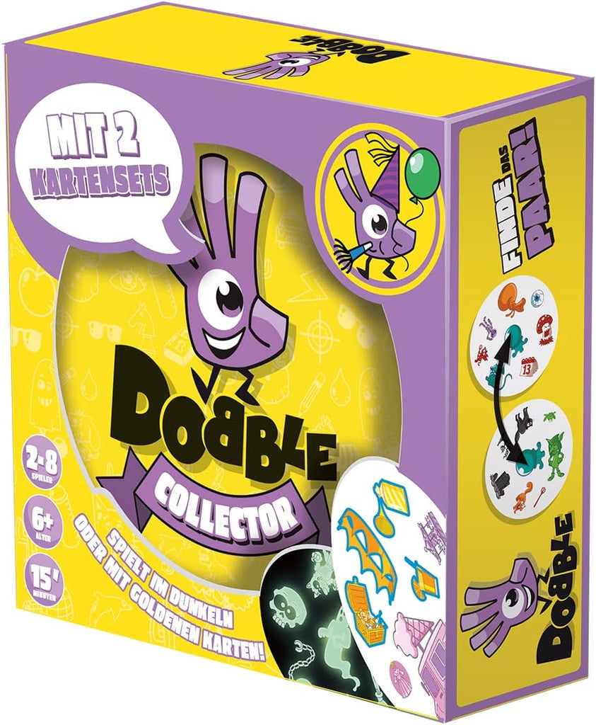 Dobble Collector Sonderedition Kartenspiel auf weißem Hintergrund
