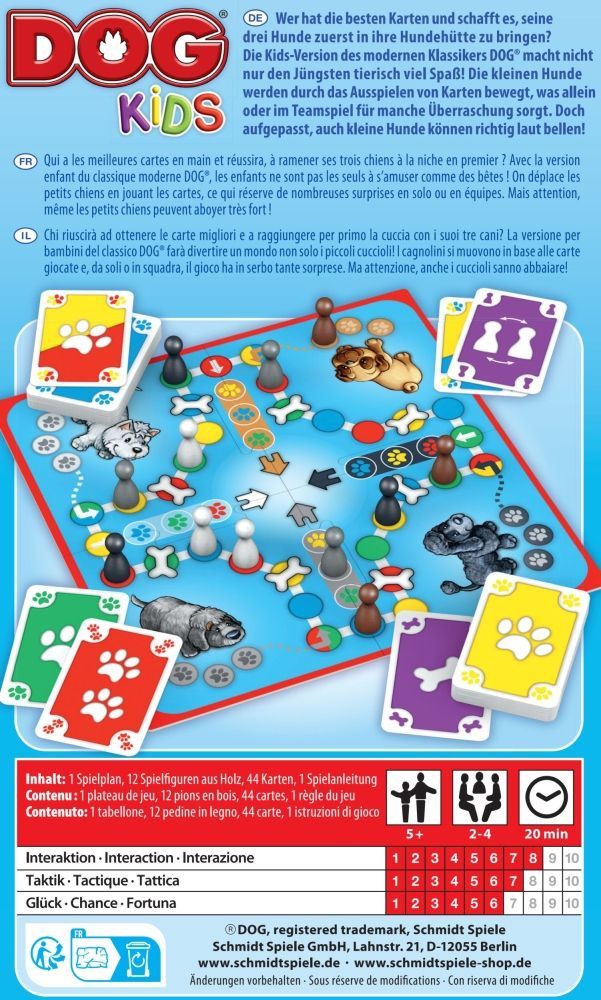 DOG Kids Reisespiel in Metallbox mit Hundefiguren ab 5 Jahren