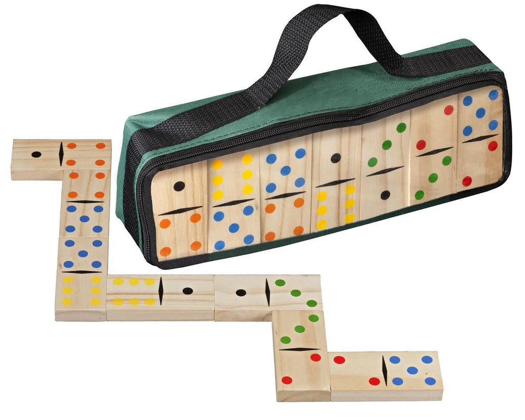 Domino Doppel 6 aus FSC Holz, bunt, großformatige Spielsteine