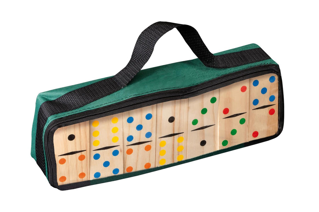 Domino Doppel 6 aus FSC Holz, bunt, großformatige Spielsteine