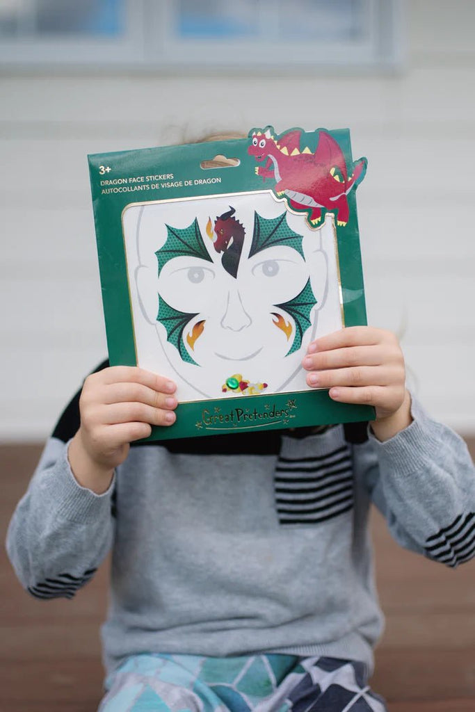 Faschingsgesicht Drache Aufkleber ab 3 Jahren