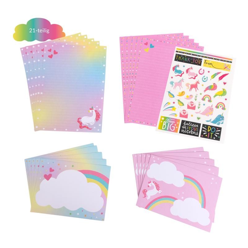 DREAMLAND Briefpapier - Set mit Stickersheet 21 - teilig - Trendhaus