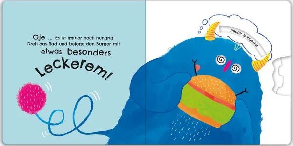 Interaktives Monsterbuch mit Dreh-Rad für Kinder ab 2 Jahren
