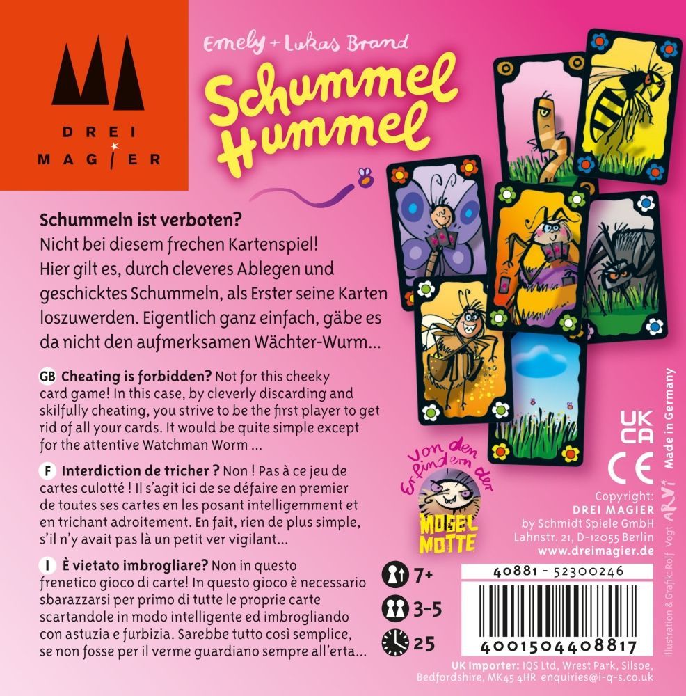 Schummel Hummel Kartenspiel von Drei Magier mit 82 Karten und lustigen Mogelregeln