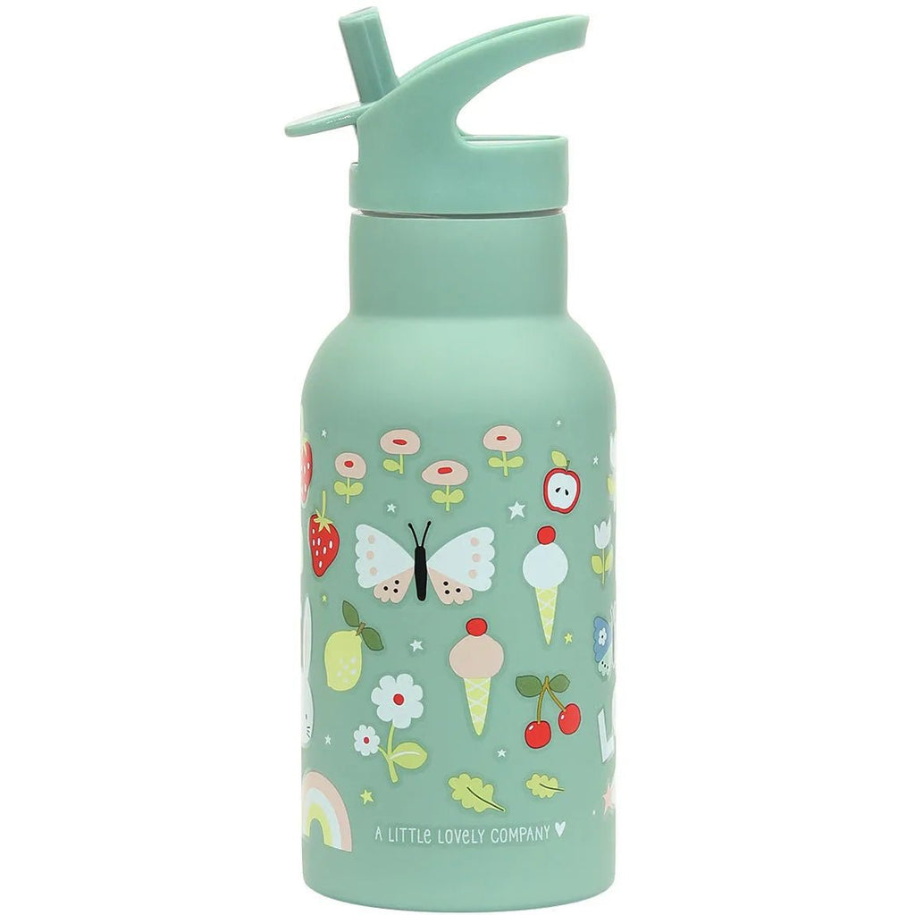 Mintgrüne Kindertrinkflasche Joy Edelstahl isoliert