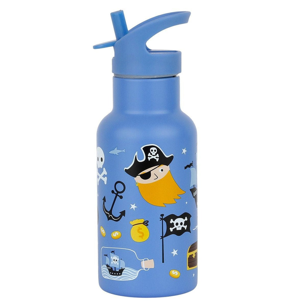 A Little Lovely Company Edelstahl Trinkflasche Piraten 350 ml in Blau für Kinder
