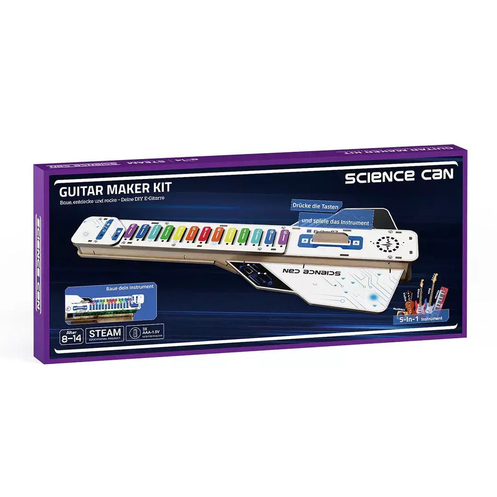 Elektrische Kinder-Gitarre zum Bauen mit Holzteilen und Elektronik
