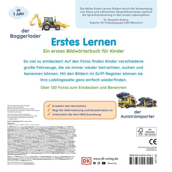 Erstes Lernen. Traktor, Bagger, Laster - DK Verlag