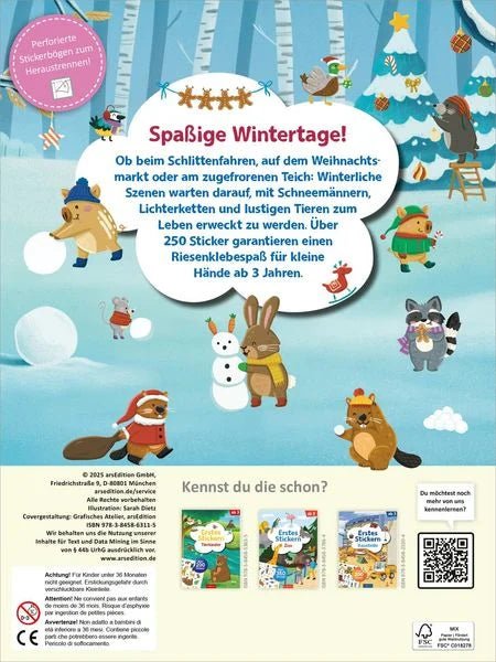 Stickerheft Winter mit über 250 bunten Aufklebern

