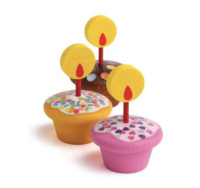 ERZI - Happy Birthday Muffin 3er Set - Geburtstagsmuffin, Kaufmannsladen - Erzi