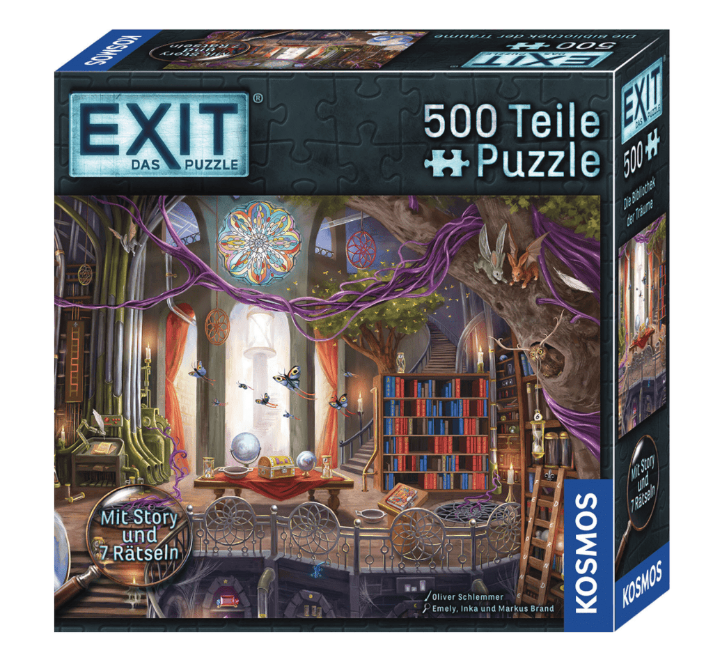 EXIT Puzzle Bibliothek der Träume, 500 Teile, Escape-Rätsel ab 10 Jahren