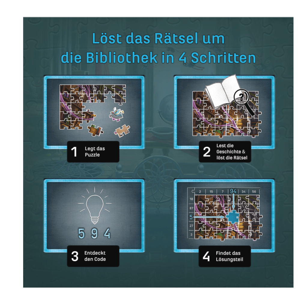EXIT Puzzle Bibliothek der Träume, 500 Teile, Escape-Rätsel ab 10 Jahren