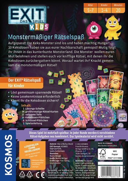 EXIT - Das Spiel Kids: Monstermäßiger Rätselspaß - Kosmos