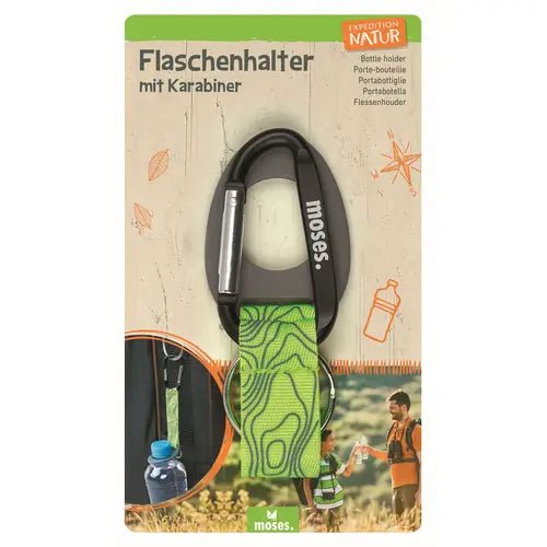 Expedition Natur Flaschenhalter mit Karabiner auf weißem Hintergrund
