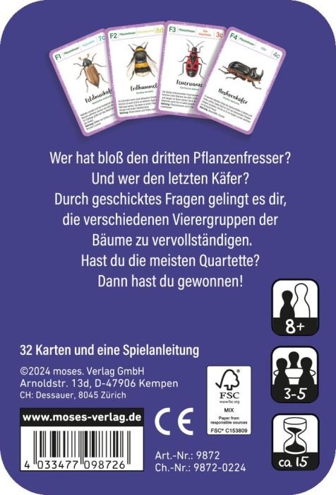 Expedition Natur – Quartett ab 8 mit spannenden Infos zu Spinnentieren und Insekten