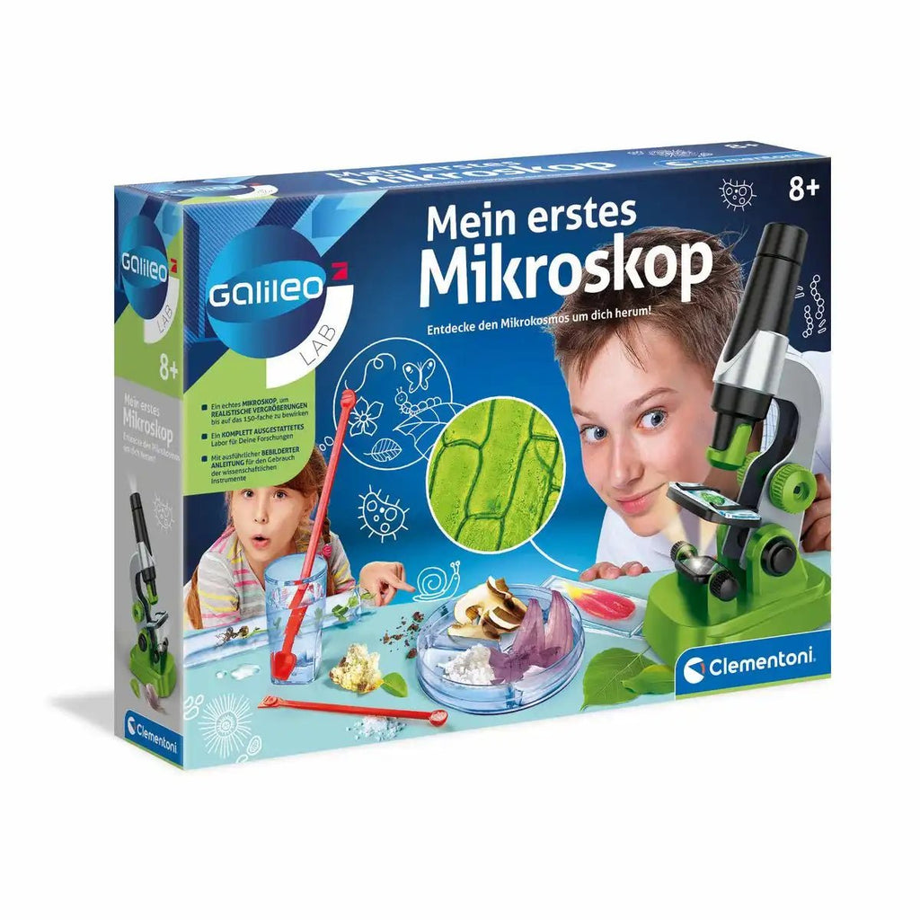 Clementoni Galileo Tragbares Mikroskop kindgerecht ab 8 Jahren