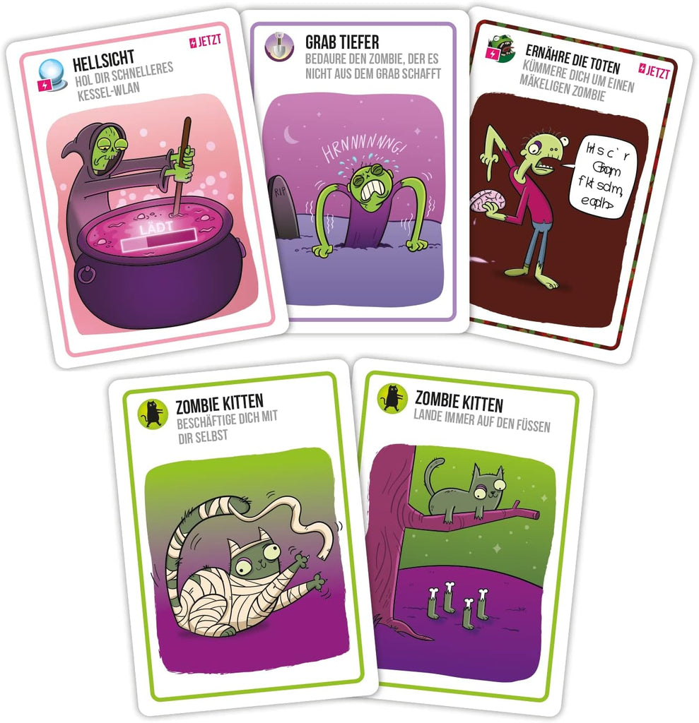 Exploding Kittens Zombie Kittens Spielkarten mit Katzenmotiven
