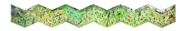 Leporello Fantastischer Wald mit Klappen, Tieren und magischen Szenen für Kinder
