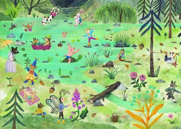 Leporello Fantastischer Wald mit Klappen, Tieren und magischen Szenen für Kinder