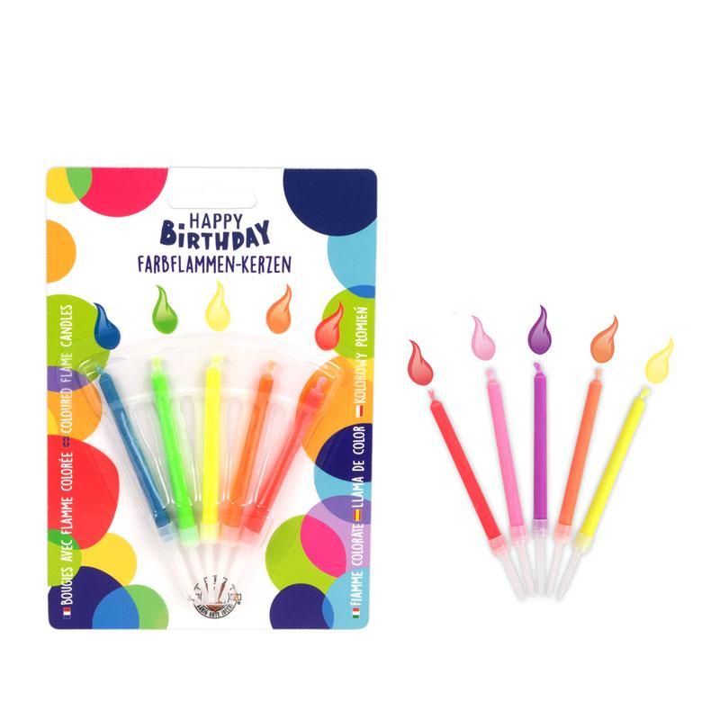 Farbflammen-Kerzen 5er-Set in verschiedenen Farben
