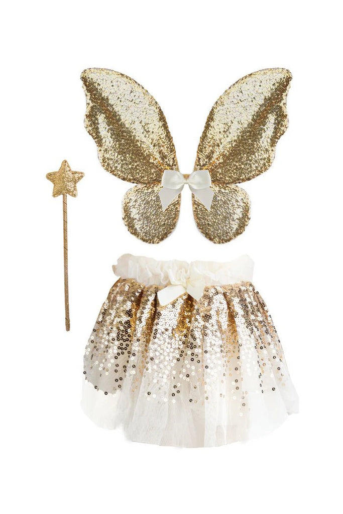 Kinder Feen Set Gracious Gold Sequins Creme Gold 4–6 Jahre
