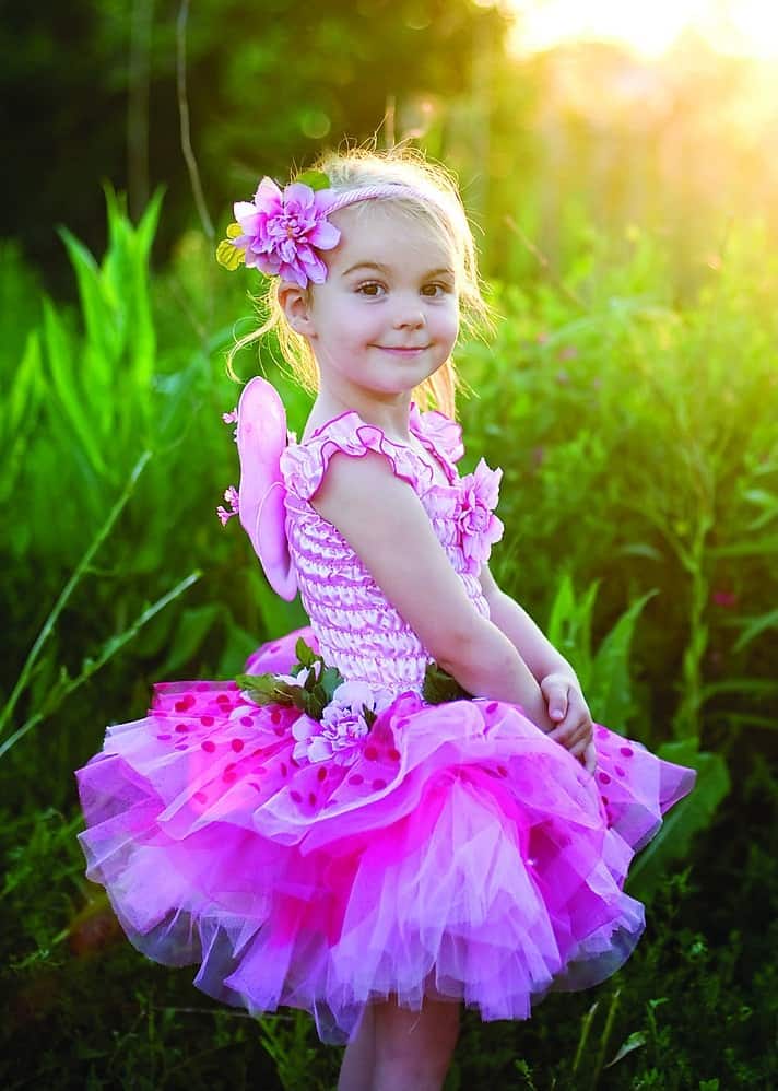 Feenkleid pink mit Flügeln M 5 - 6 Jahre - Great Pretenders