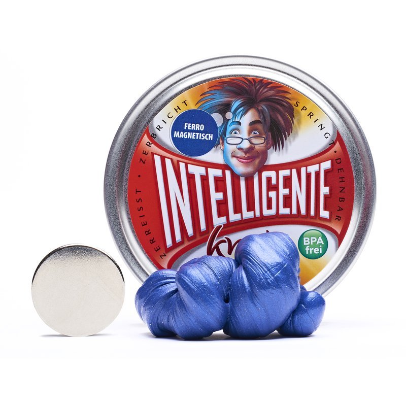 Blaue ferromagnetische Intelligente Knete mit Magnet
