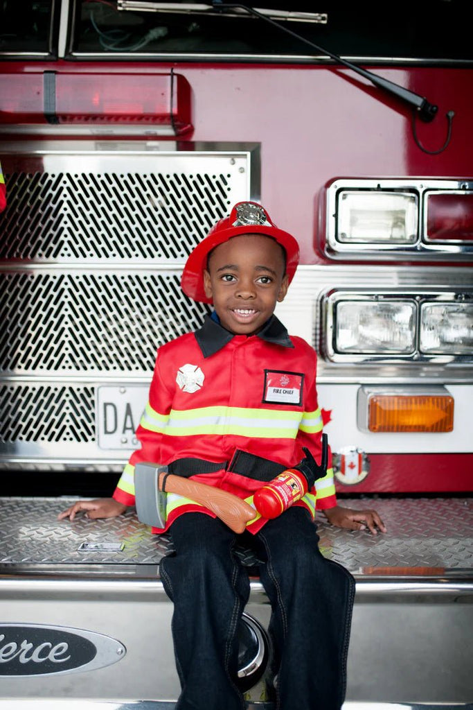 Feuerwehr - Kostüm mit Zubehör, 5 - 6 Jahre - Great Pretenders