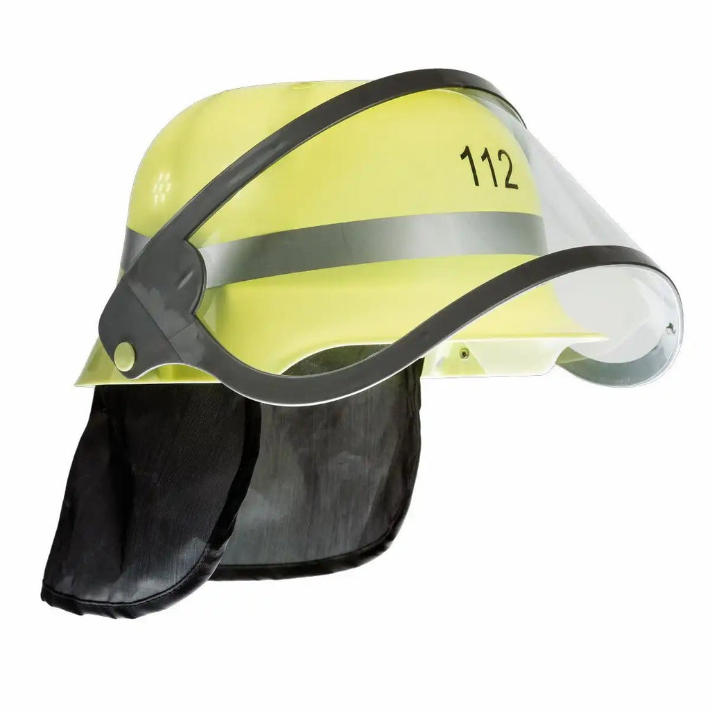 Idena Feuerwehrhelm mit Schutzvisier und Kragen für Kinder Rollenspiel