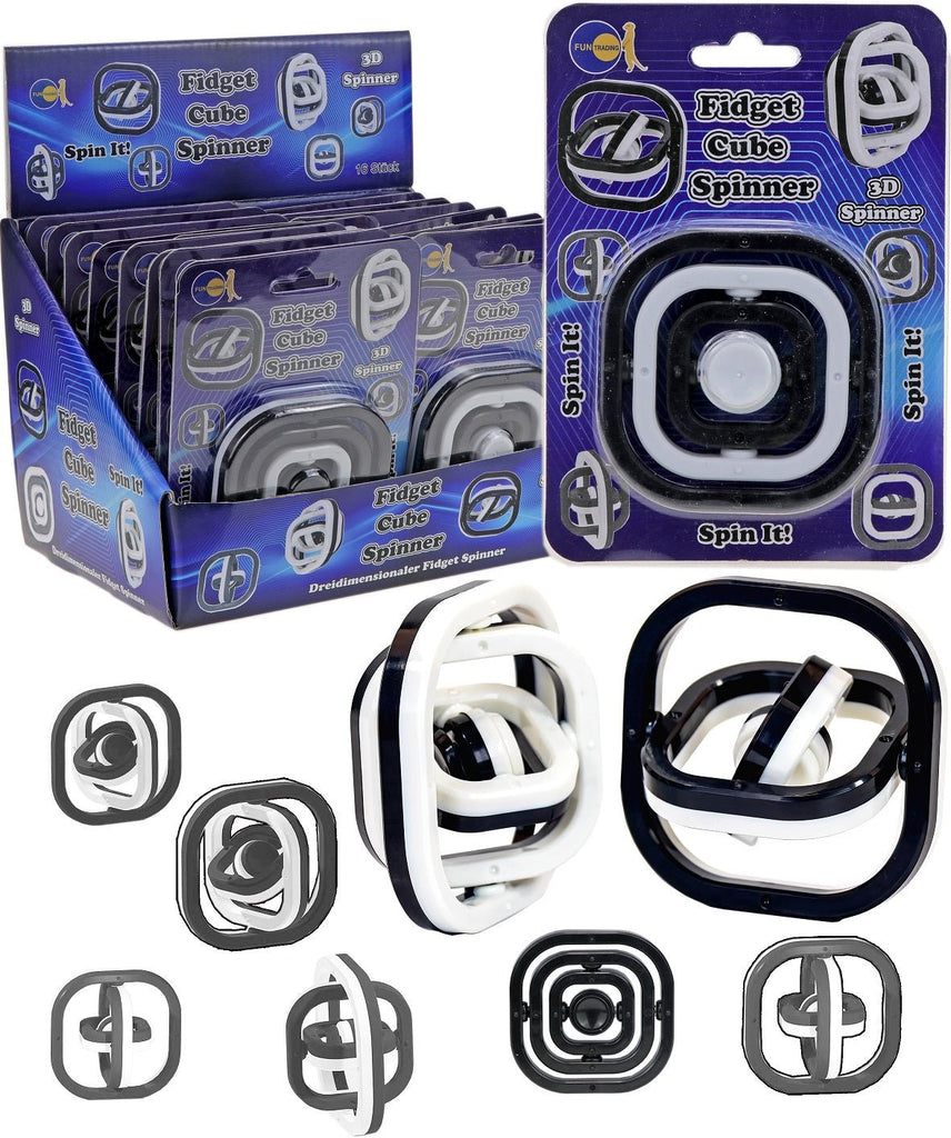 3D Fidget Spinner Würfel in Schwarz/Weiß für Kinder
