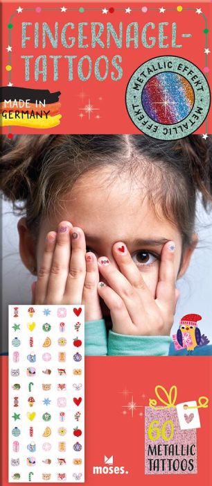 Fingernagel-Tattoos Metallic Weihnachten Kinder 60 Stück
