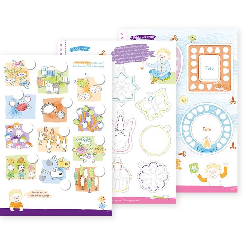 Mal- und Bastelbuch mit Fingerfarbe und Übungen