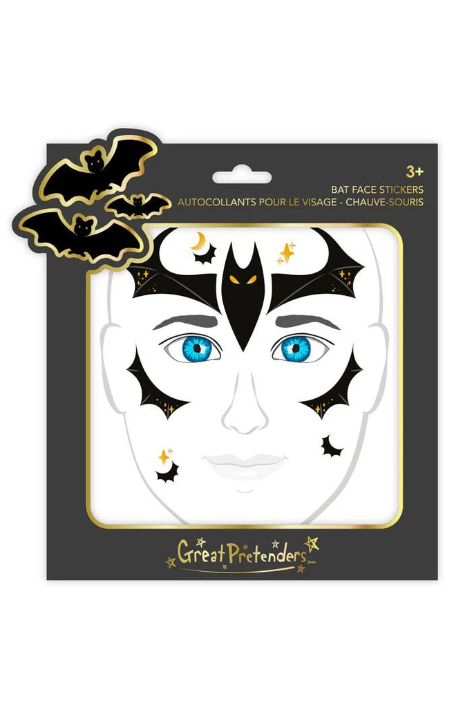 Fledermaus Gesichtssticker Glitzer ab 3 Jahre Bat-Kid Style