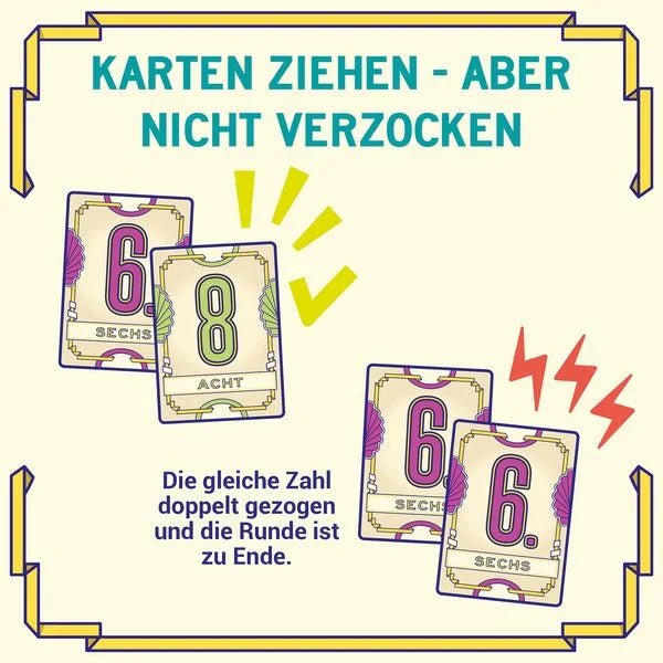 Detailaufnahme Flip 7 Karten mit Flip-Symbol
