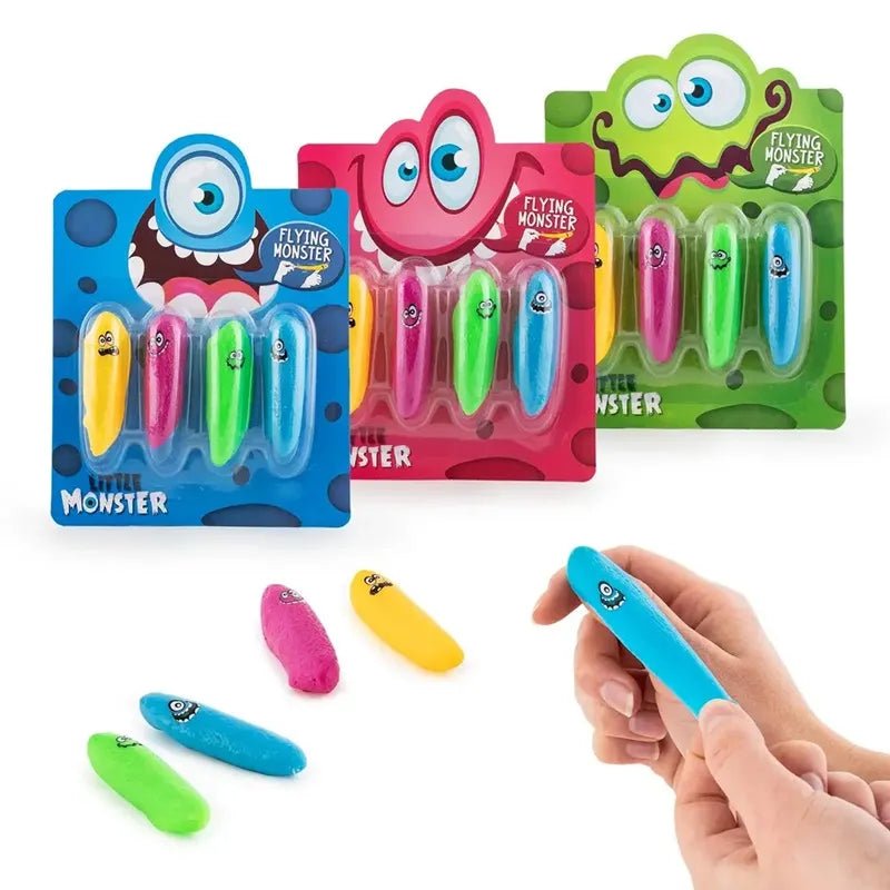 Flying Monster 4er Set Trendhaus Fingerschleuder Kinder Spielzeug