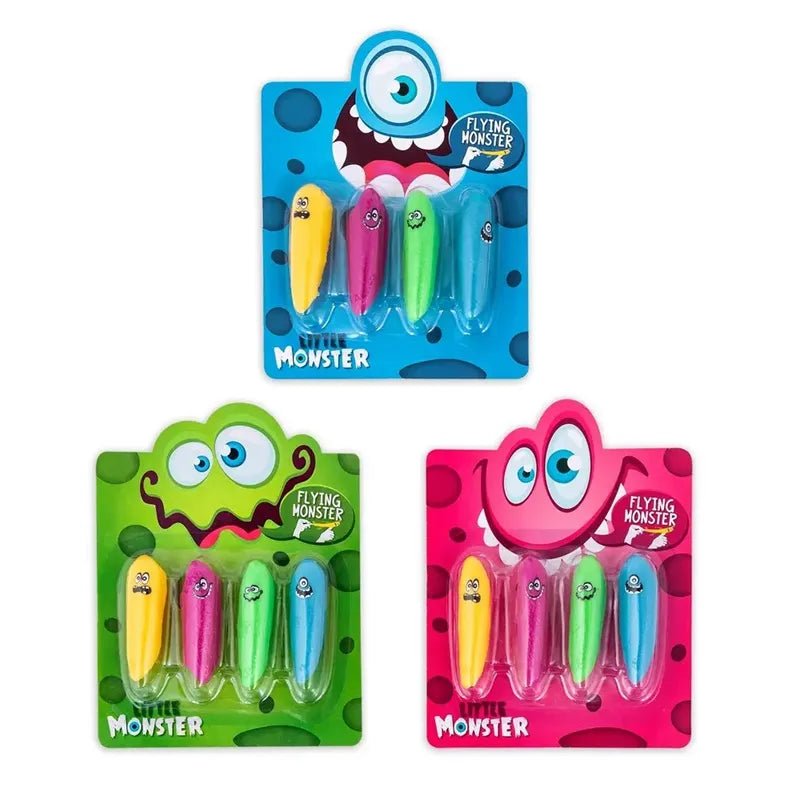 Fingerschleuder Flying Monsters 4 Stück buntes Spielset ab 4 Jahren
