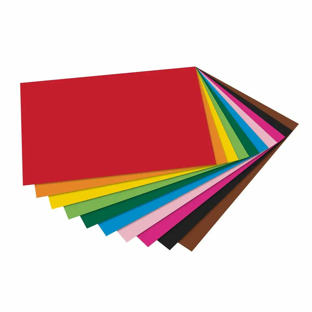 Bastelkarton 300g/m² bunt sortiert von Folia – 10 Bögen