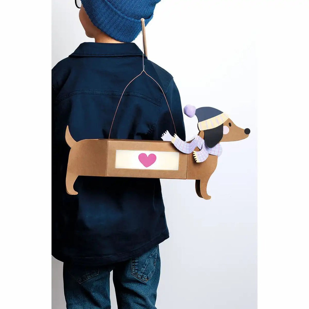 Kinder Bastelset Laterne Dackel & Erdmännchen Motiv
