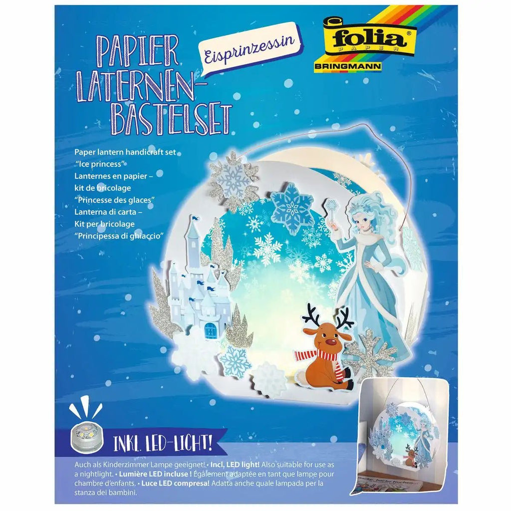 Winterliche Laterne basteln mit LED Licht von folia
