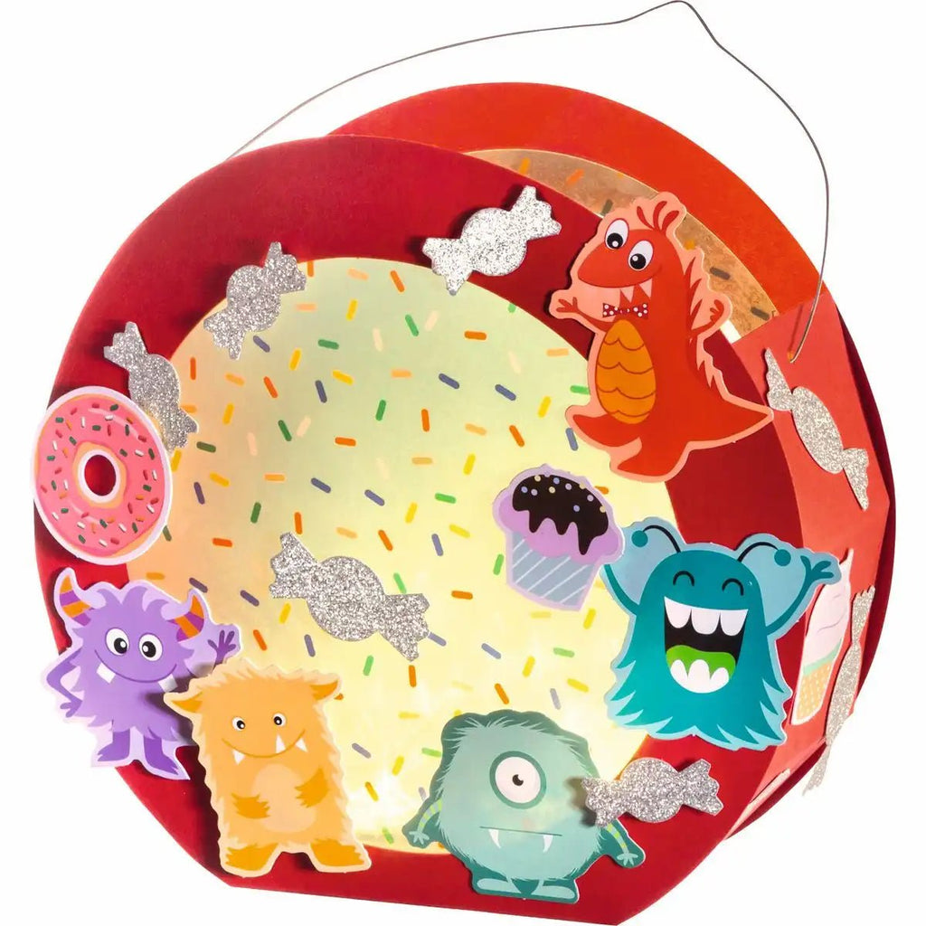 folia Laternen Bastelset Monster mit LED-Licht ab 4 Jahren
