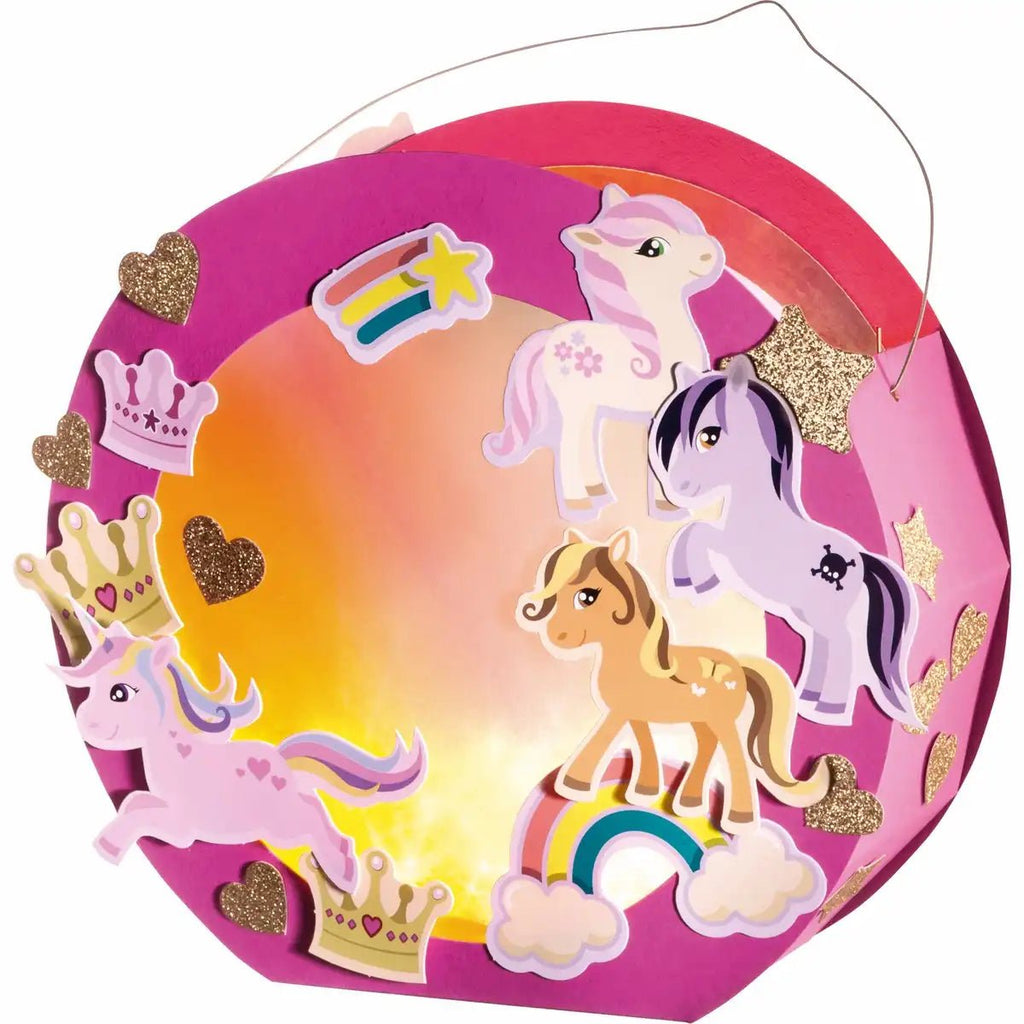 folia Laternen Bastelset Pony mit LED-Licht ab 4 Jahren
