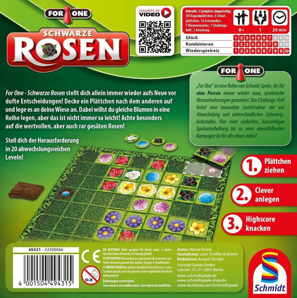 For One – Schwarze Rosen, Familienspiel - Schmidt Spiele